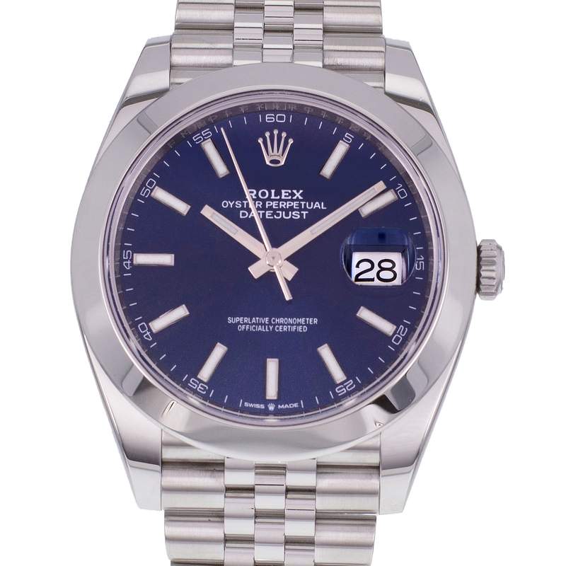 Montre d'occasion ROLEX DateJust 41 homme mouvement automatique certifié (cosc) bracelet acier - vue D1