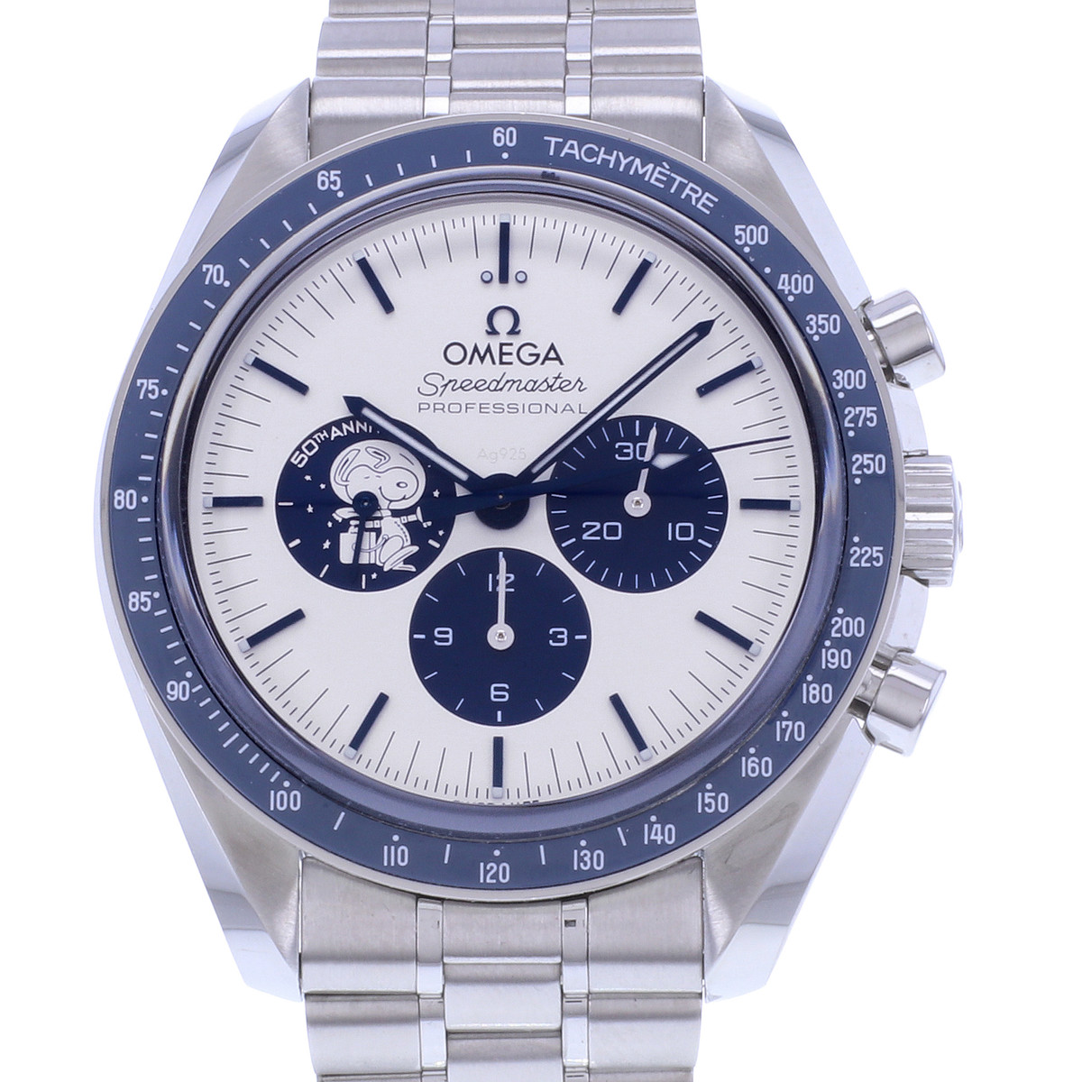 Montre d'occasion OMEGA Speedmaster Apollo 13 Silver Snoopy Award homme mécanique bracelet acier - vue D1