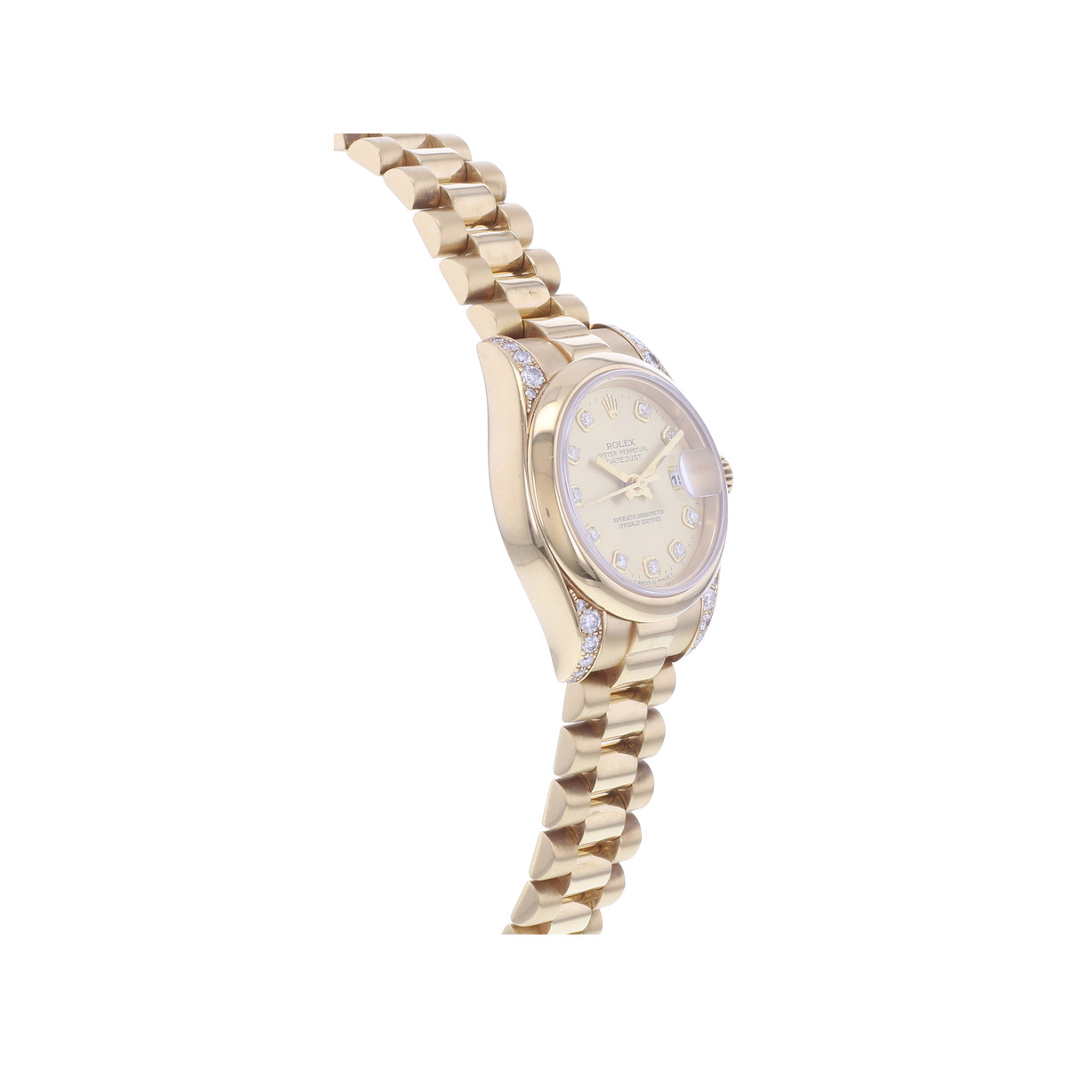 Montre d'occasion ROLEX DateJust Lady femme mouvement automatique certifié (cosc) bracelet or jaune 750/000 - vue 2