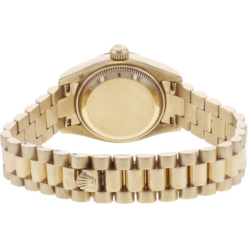 Montre d'occasion ROLEX DateJust Lady femme mouvement automatique certifié (cosc) bracelet or jaune 750/000 - vue 3