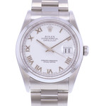 Montre d'occasion ROLEX DateJust 36 mixte mouvement automatique certifié (cosc) bracelet acier - vue D1
