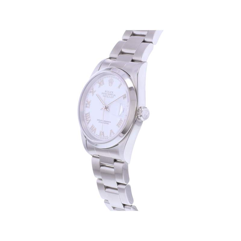 Montre d'occasion ROLEX DateJust 36 mixte mouvement automatique certifié (cosc) bracelet acier - vue D2