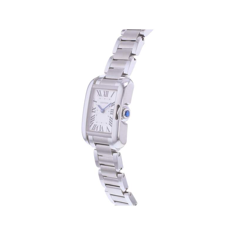 Montre d'occasion CARTIER Tank Anglaise femme quartz bracelet acier - vue D2