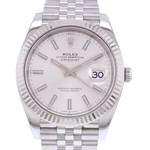 Montre d'occasion ROLEX DateJust 41 homme mouvement automatique certifié (cosc) bracelet acier - vue D1