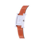 Montre d'occasion HERMES Heure H Index diamants femme quartz bracelet cuir d'origine - vue D2