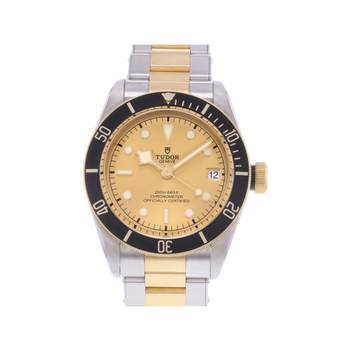 Montre d'occasion TUDOR Black Bay 41 homme mouvement automatique certifié (cosc) bracelet or jaune 750/000 et acier