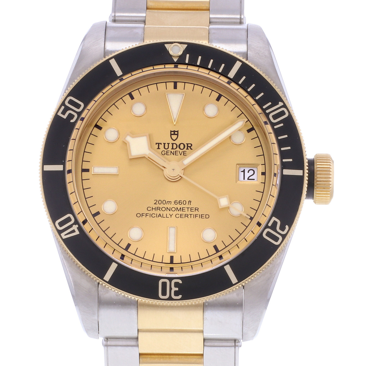 Montre d'occasion TUDOR Black Bay 41 homme mouvement automatique certifié (cosc) bracelet or jaune 750/000 et acier - vue D1