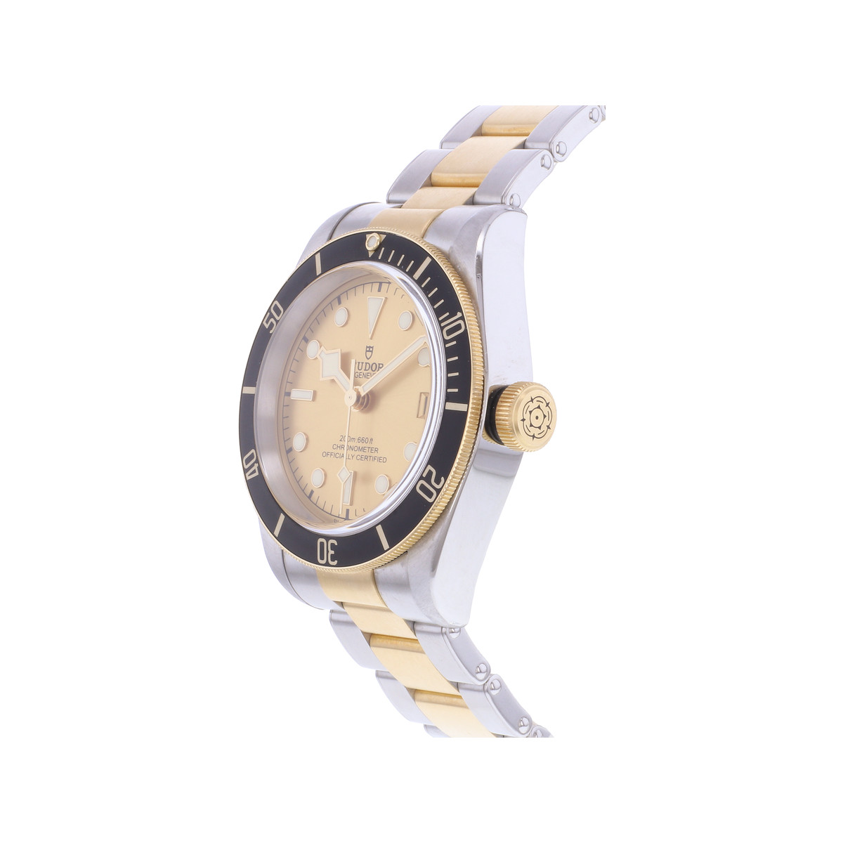 Montre d'occasion TUDOR Black Bay 41 homme mouvement automatique certifié (cosc) bracelet or jaune 750/000 et acier - vue D2