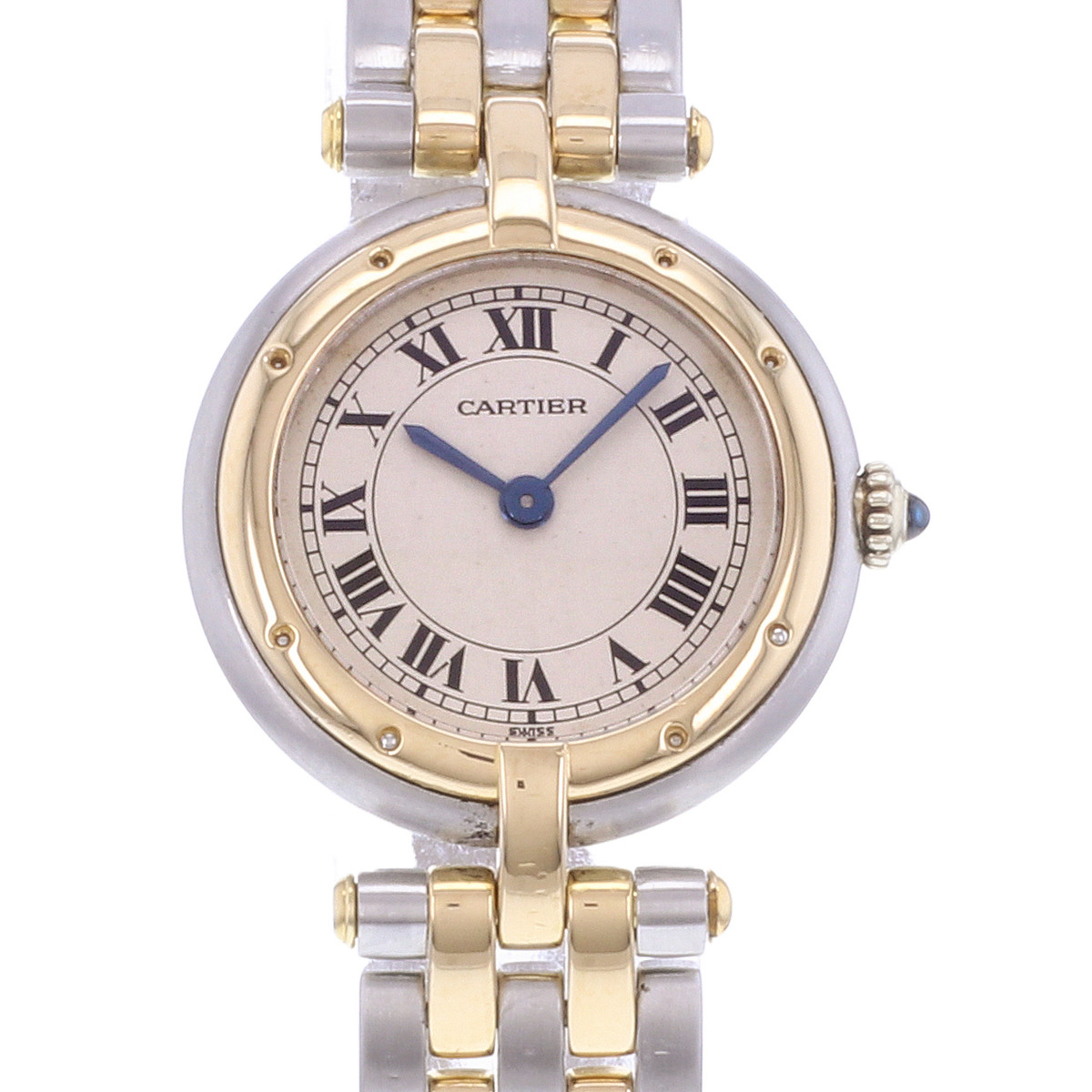 Montre d'occasion CARTIER Panthère Ronde femme quartz bracelet or jaune 750/000 et acier - vue D1