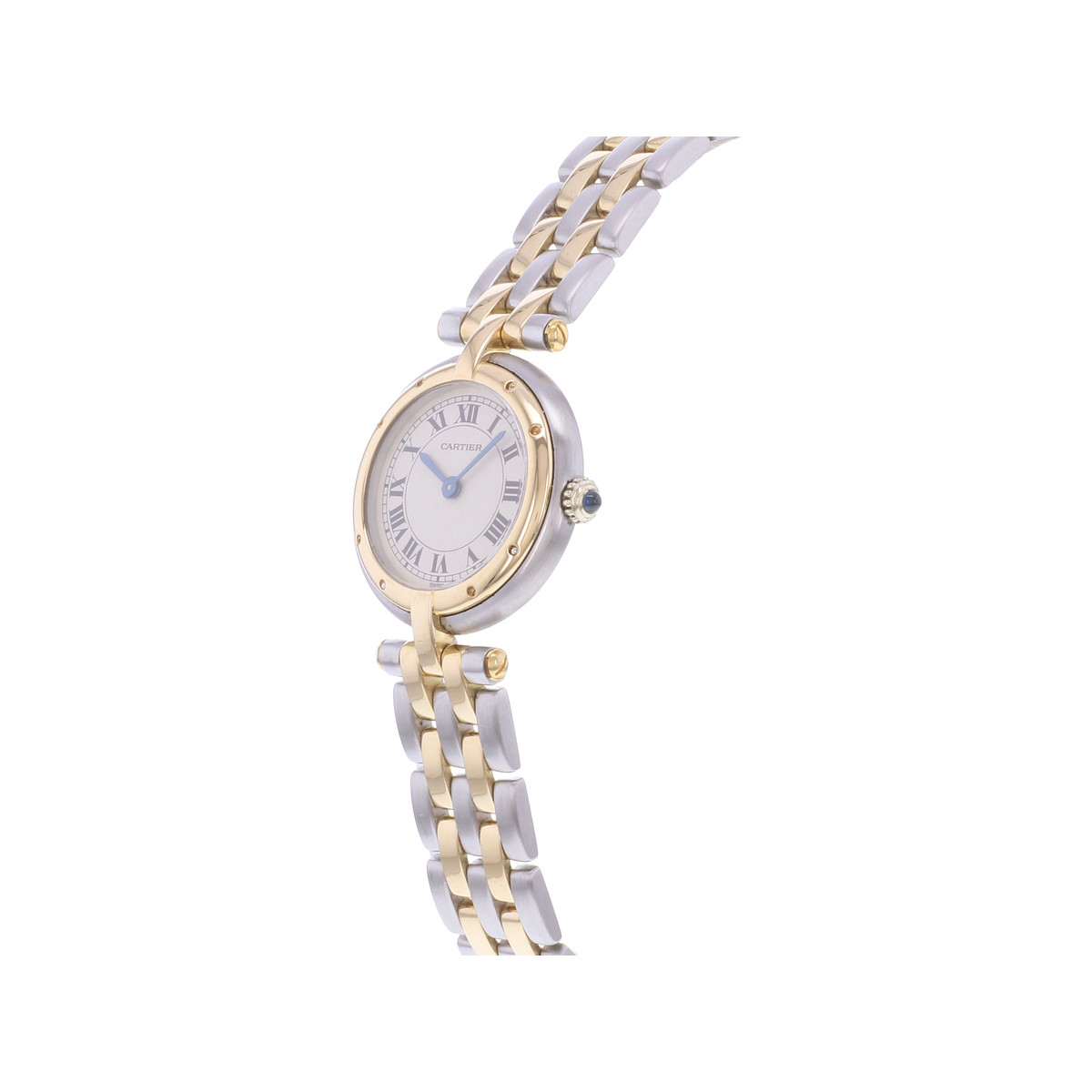 Montre d'occasion CARTIER Panthère Ronde femme quartz bracelet or jaune 750/000 et acier - vue D2