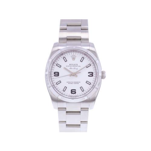 Montre d'occasion ROLEX Air King mixte mouvement automatique certifié (cosc) bracelet acier