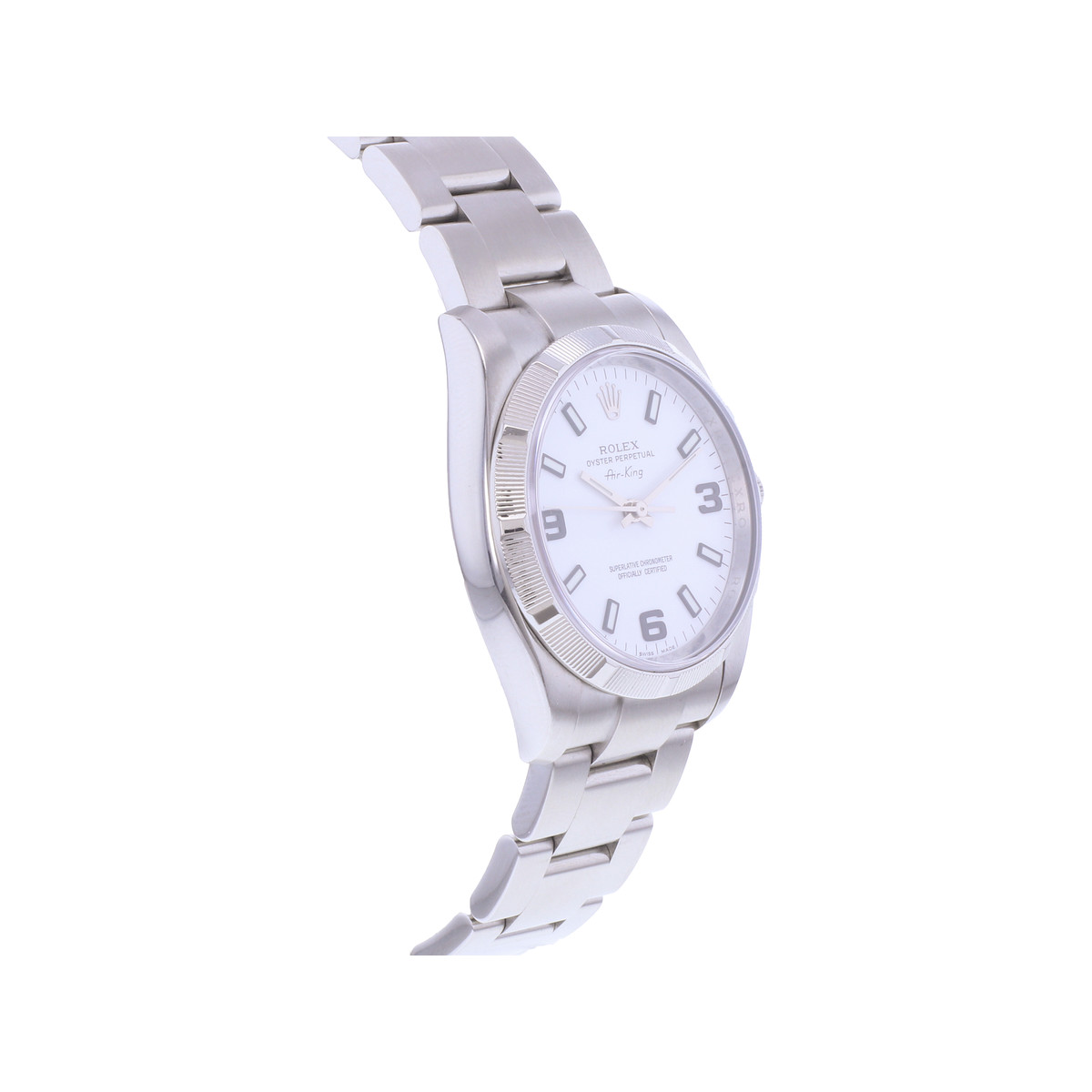Montre d'occasion ROLEX Air King mixte mouvement automatique certifié (cosc) bracelet acier - vue 2