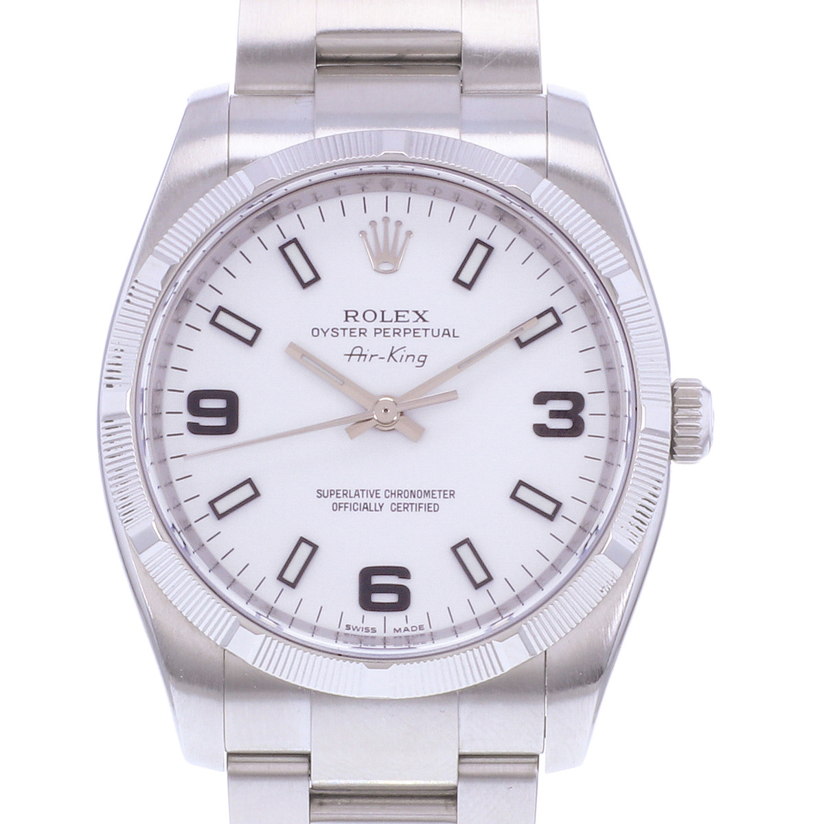 Montre d'occasion ROLEX Air King mixte mouvement automatique certifié (cosc) bracelet acier - vue D1
