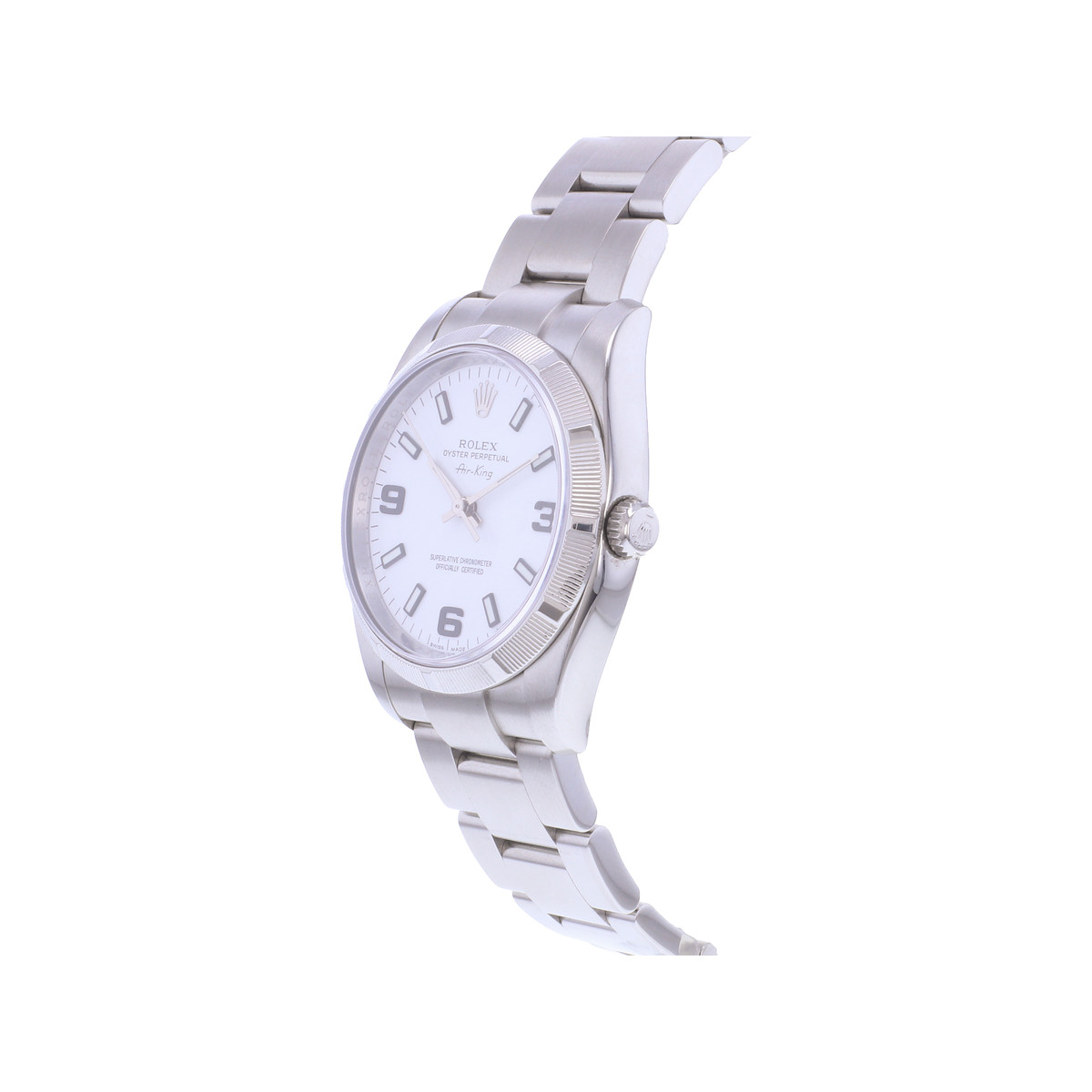 Montre d'occasion ROLEX Air King mixte mouvement automatique certifié (cosc) bracelet acier - vue D2