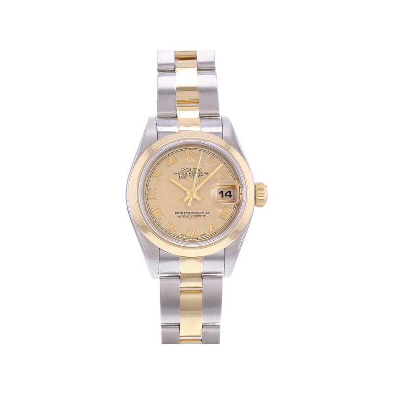 Montre d'occasion ROLEX DateJust Lady femme mouvement automatique certifié (cosc) bracelet or jaune 750/000 et acier - vue 1