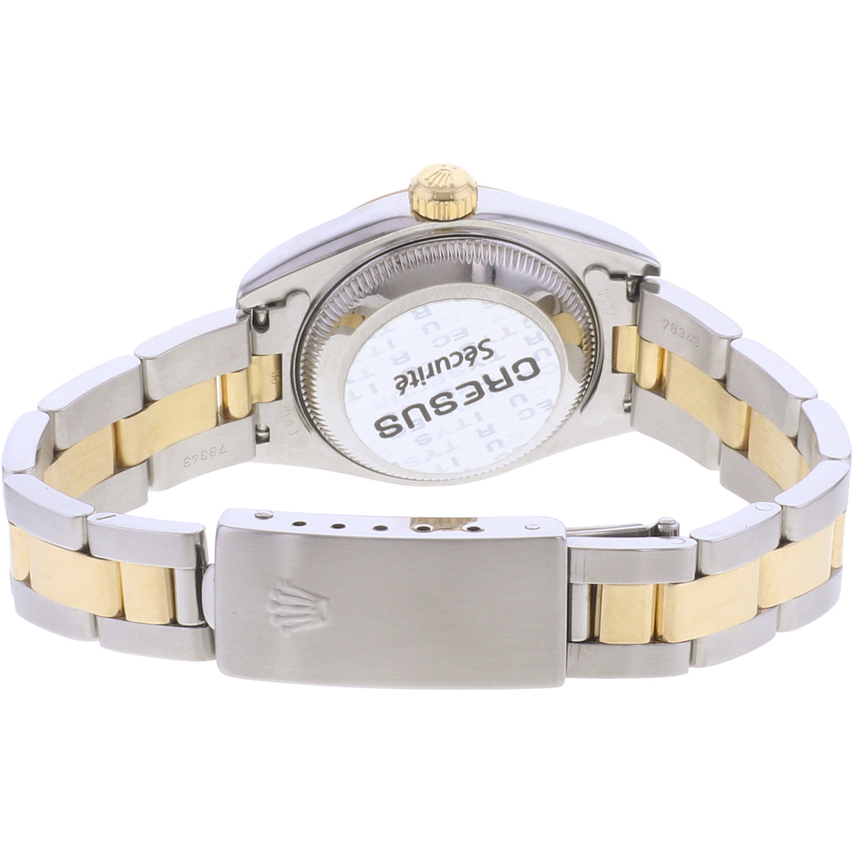 Montre d'occasion ROLEX DateJust Lady femme mouvement automatique certifié (cosc) bracelet or jaune 750/000 et acier - vue 3
