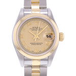 Montre d'occasion ROLEX DateJust Lady femme mouvement automatique certifié (cosc) bracelet or jaune 750/000 et acier - vue D1