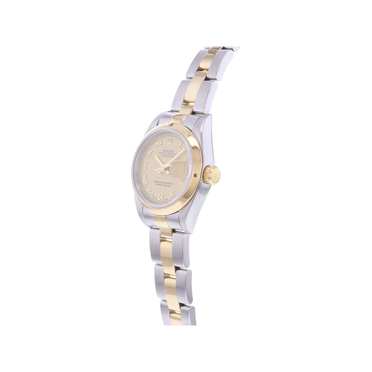 Montre d'occasion ROLEX DateJust Lady femme mouvement automatique certifié (cosc) bracelet or jaune 750/000 et acier - vue D2
