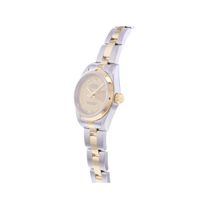 Montre d'occasion ROLEX DateJust Lady femme mouvement automatique certifié (cosc) bracelet or jaune 750/000 et acier - vue D2