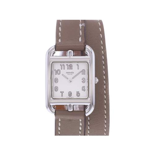 Montre d'occasion HERMES Cape Cod femme quartz bracelet cuir d'origine