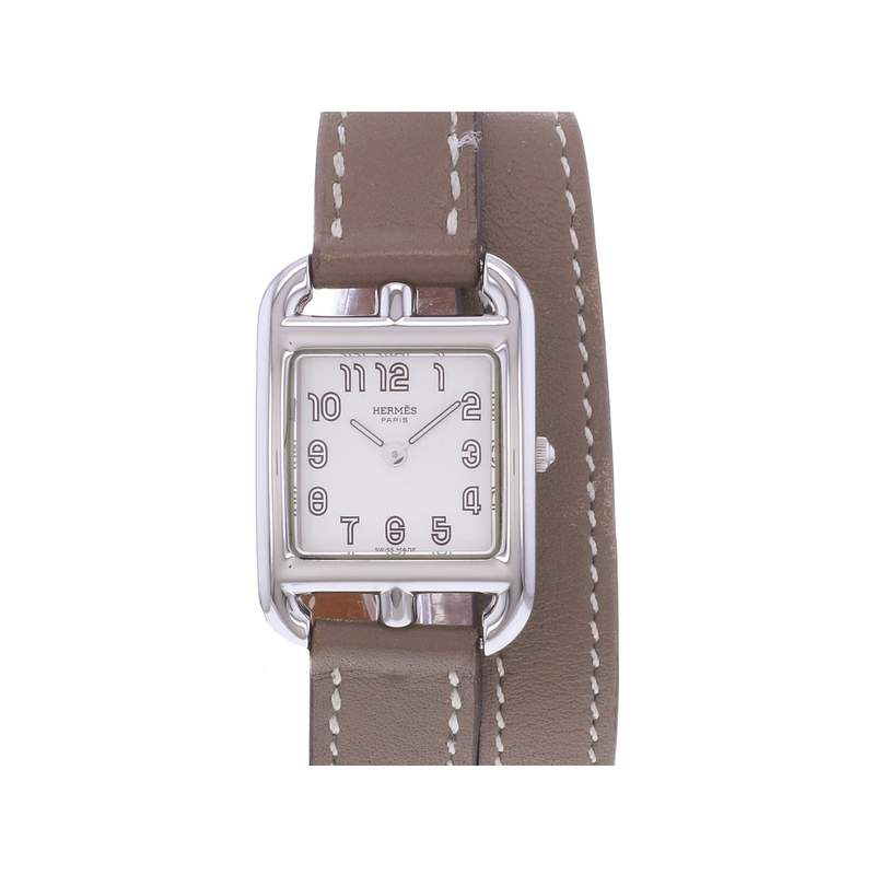 Montre d'occasion HERMES Cape Cod femme quartz bracelet cuir d'origine - vue 1
