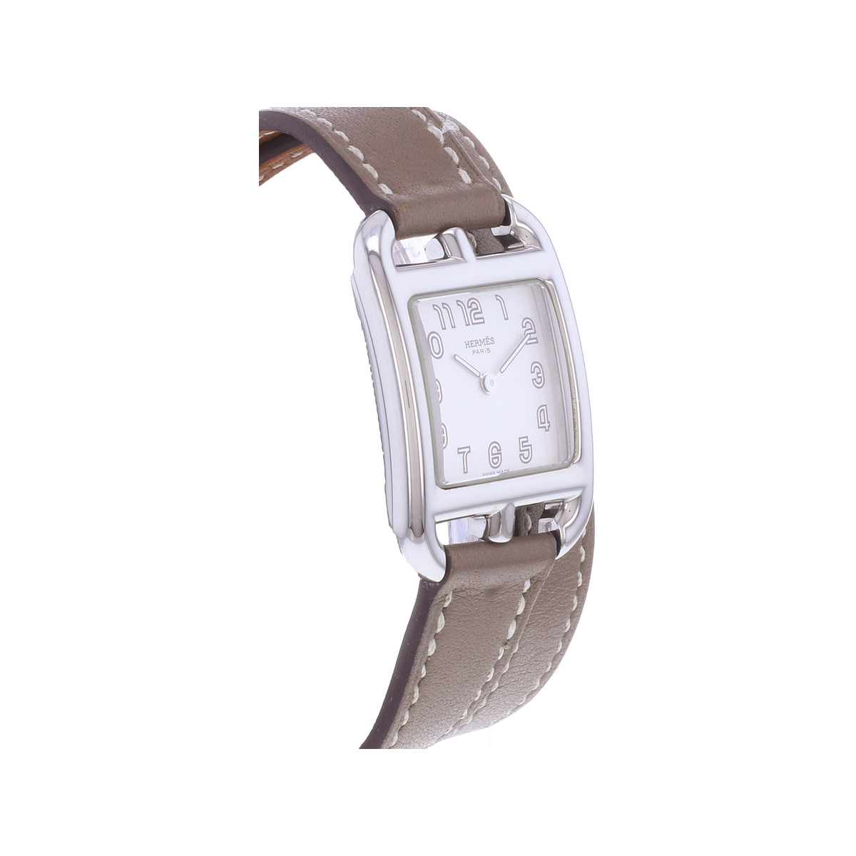 Montre d'occasion HERMES Cape Cod femme quartz bracelet cuir d'origine - vue 2