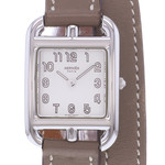 Montre d'occasion HERMES Cape Cod femme quartz bracelet cuir d'origine - vue D1