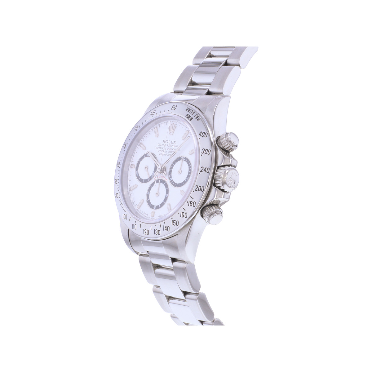Montre d'occasion ROLEX Cosmograph Daytona Zenith homme mouvement automatique certifié (cosc) bracelet acier - vue D2