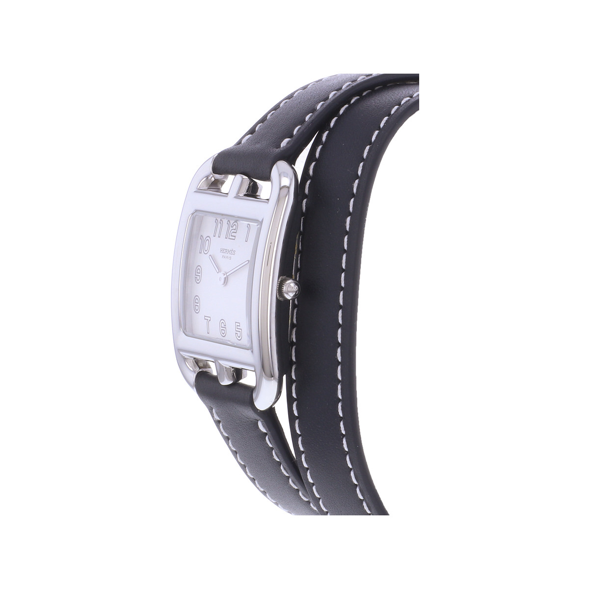 Montre d'occasion HERMES Cape Cod 23mm femme quartz bracelet cuir cresus - vue D2