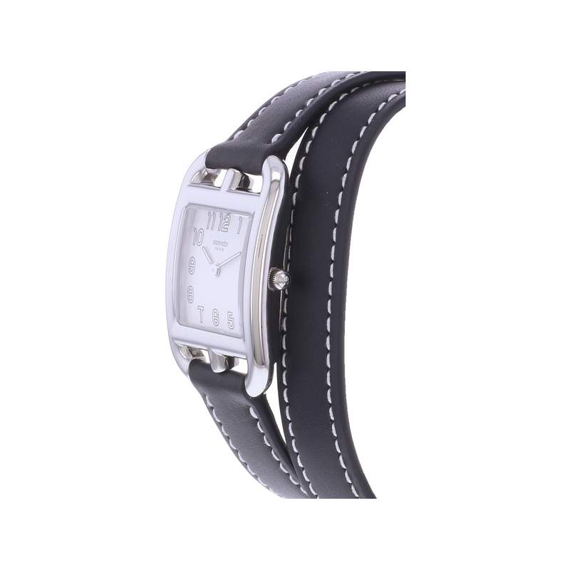 Montre d'occasion HERMES Cape Cod 23mm femme quartz bracelet cuir cresus - vue D2