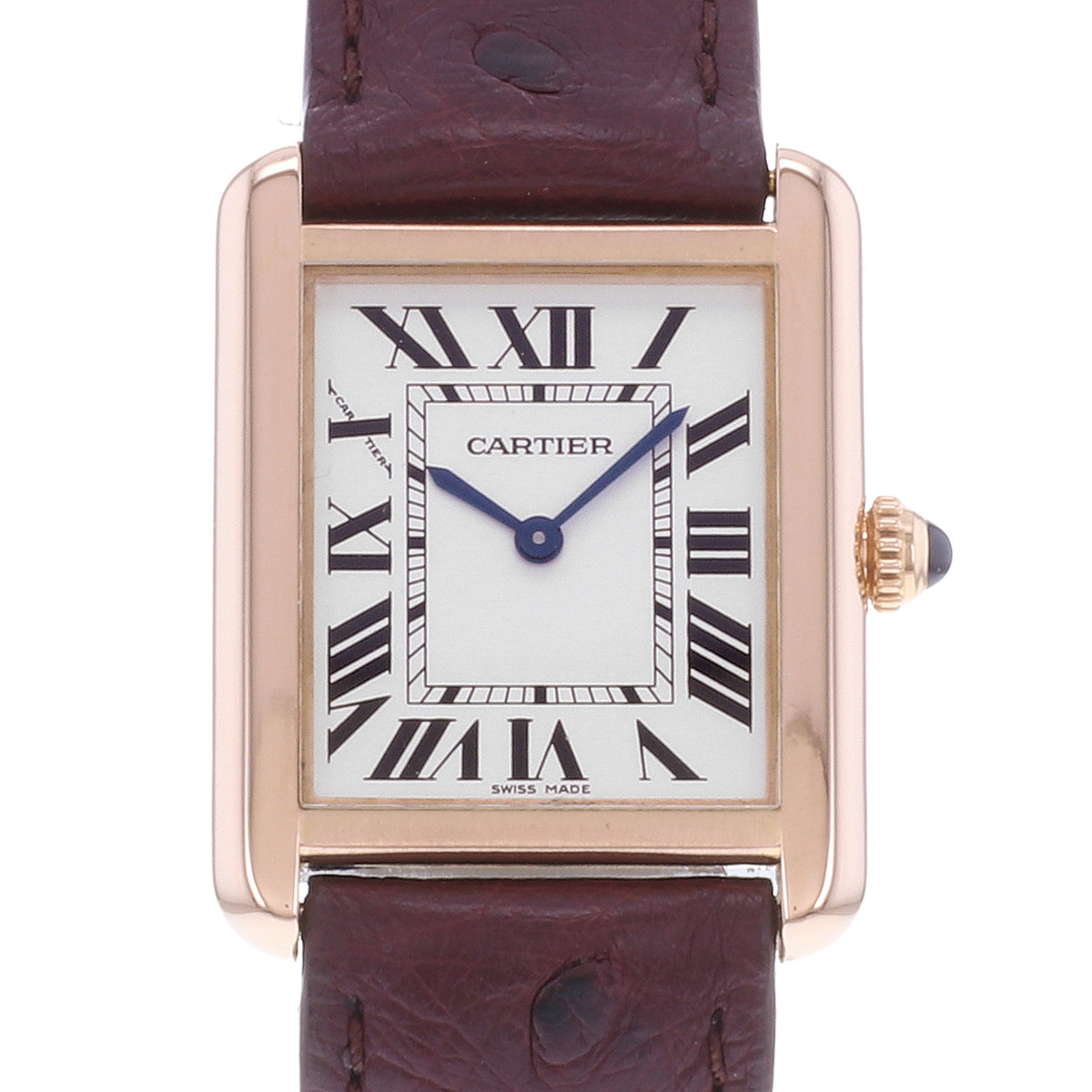 Montre d'occasion CARTIER Tank Solo mixte quartz bracelet cuir - vue D1