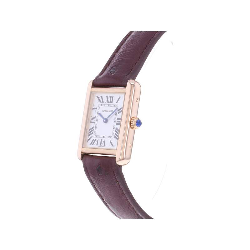 Montre d'occasion CARTIER Tank Solo mixte quartz bracelet cuir - vue D2