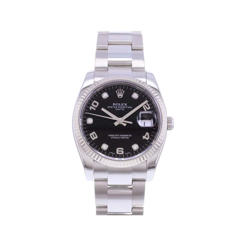 Montre d'occasion ROLEX Date Index diamants femme mouvement automatique certifié (cosc) bracelet acier - vue 1