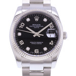 Montre d'occasion ROLEX Date Index diamants femme mouvement automatique certifié (cosc) bracelet acier - vue D1