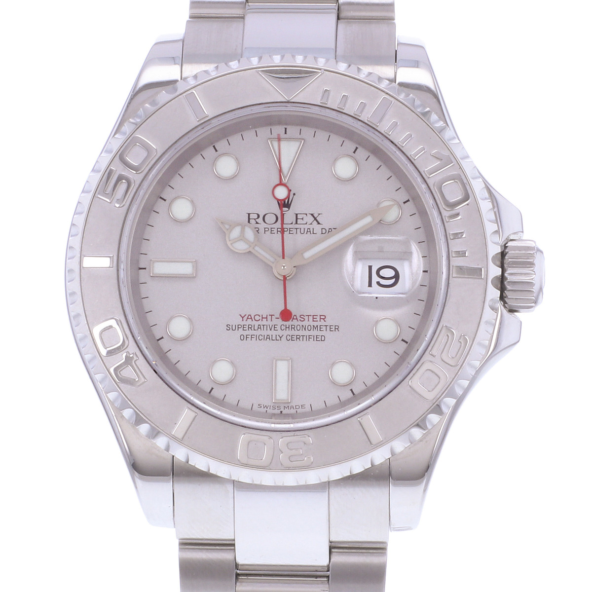 Montre d'occasion ROLEX Yacht-Master homme mouvement automatique certifié (cosc) bracelet acier - vue D1