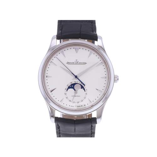 Montre d'occasion JAEGER LECOULTRE Master Ultra Thin Moonphase homme automatique bracelet cuir cresus