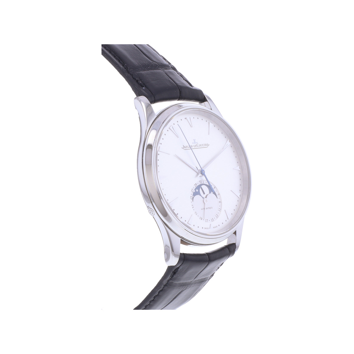 Montre d'occasion JAEGER LECOULTRE Master Ultra Thin Moonphase homme automatique bracelet cuir cresus - vue 2