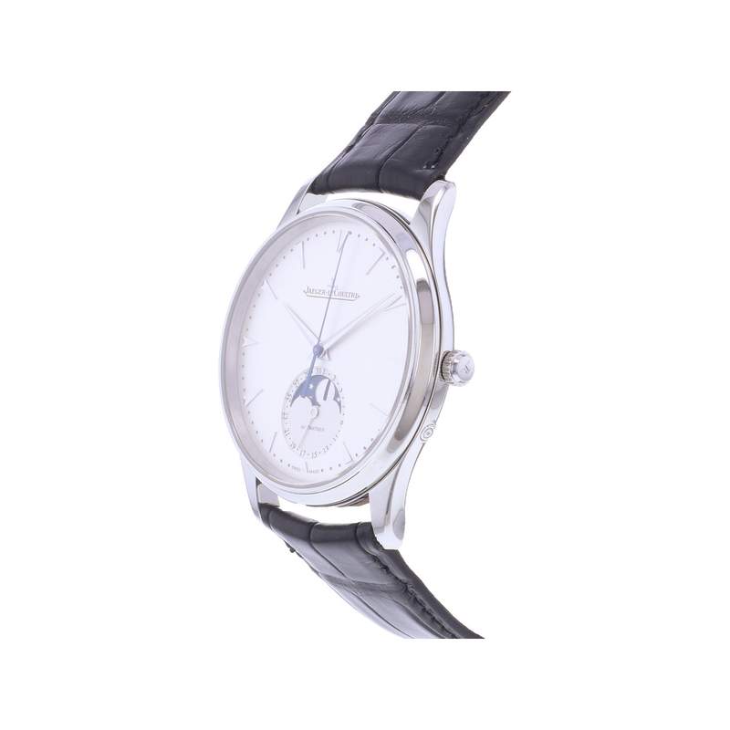Montre d'occasion JAEGER LECOULTRE Master Ultra Thin Moonphase homme automatique bracelet cuir cresus - vue D2