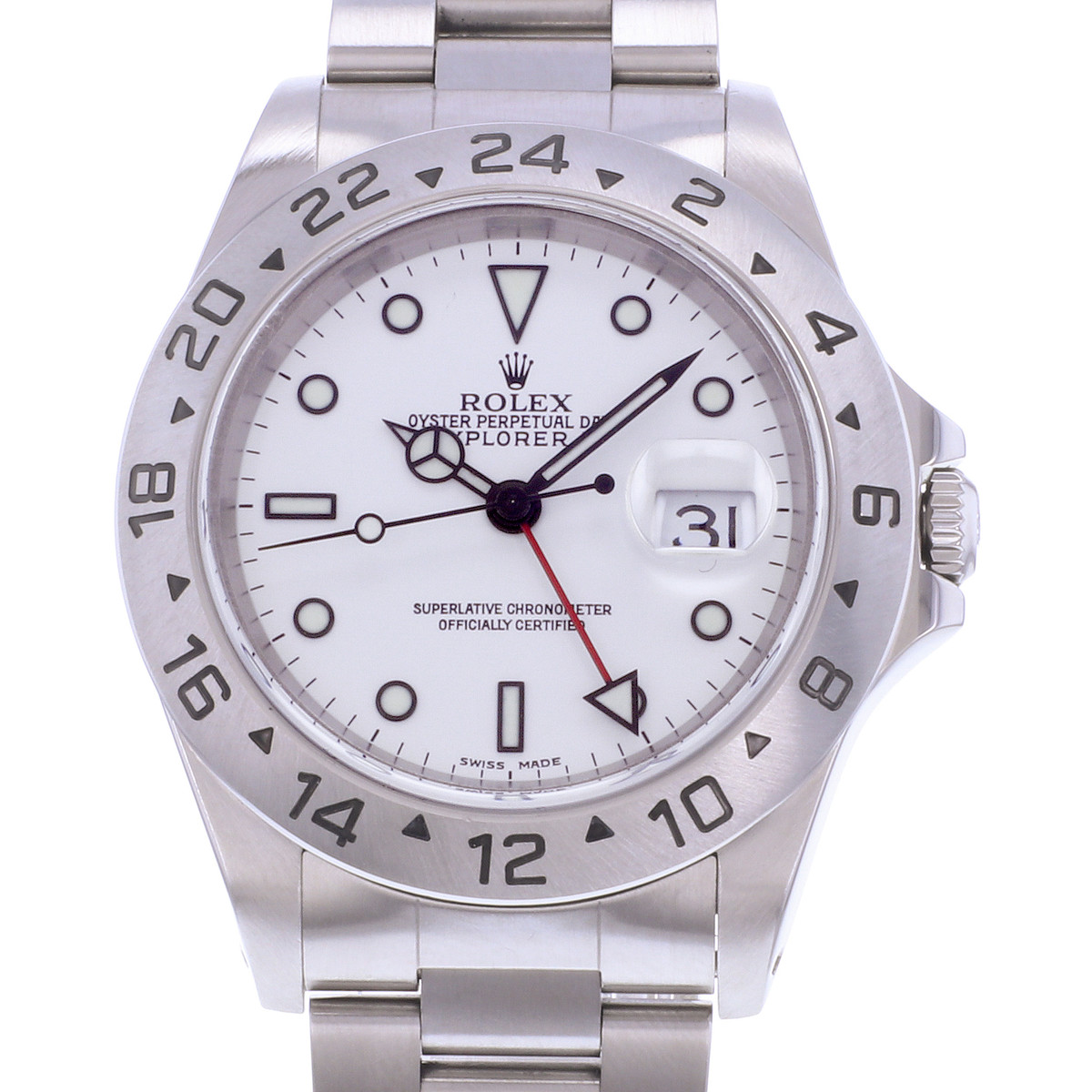 Montre d'occasion ROLEX Explorer II homme mouvement automatique certifié (cosc) bracelet acier - vue D1