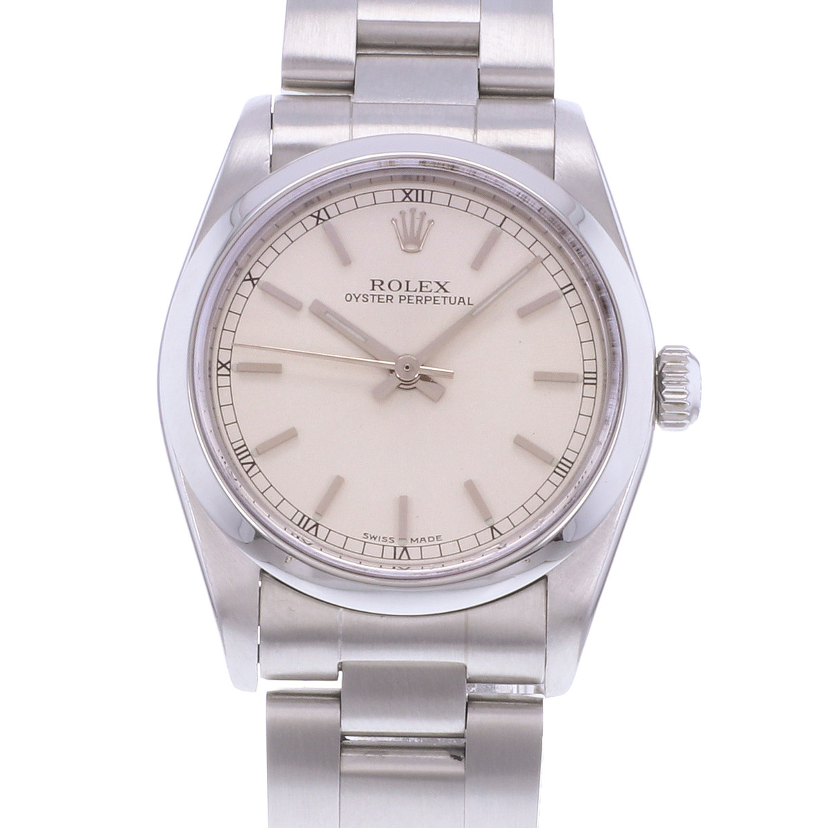 Montre d'occasion ROLEX Oyster Perpetual Medium femme automatique bracelet acier - vue D1