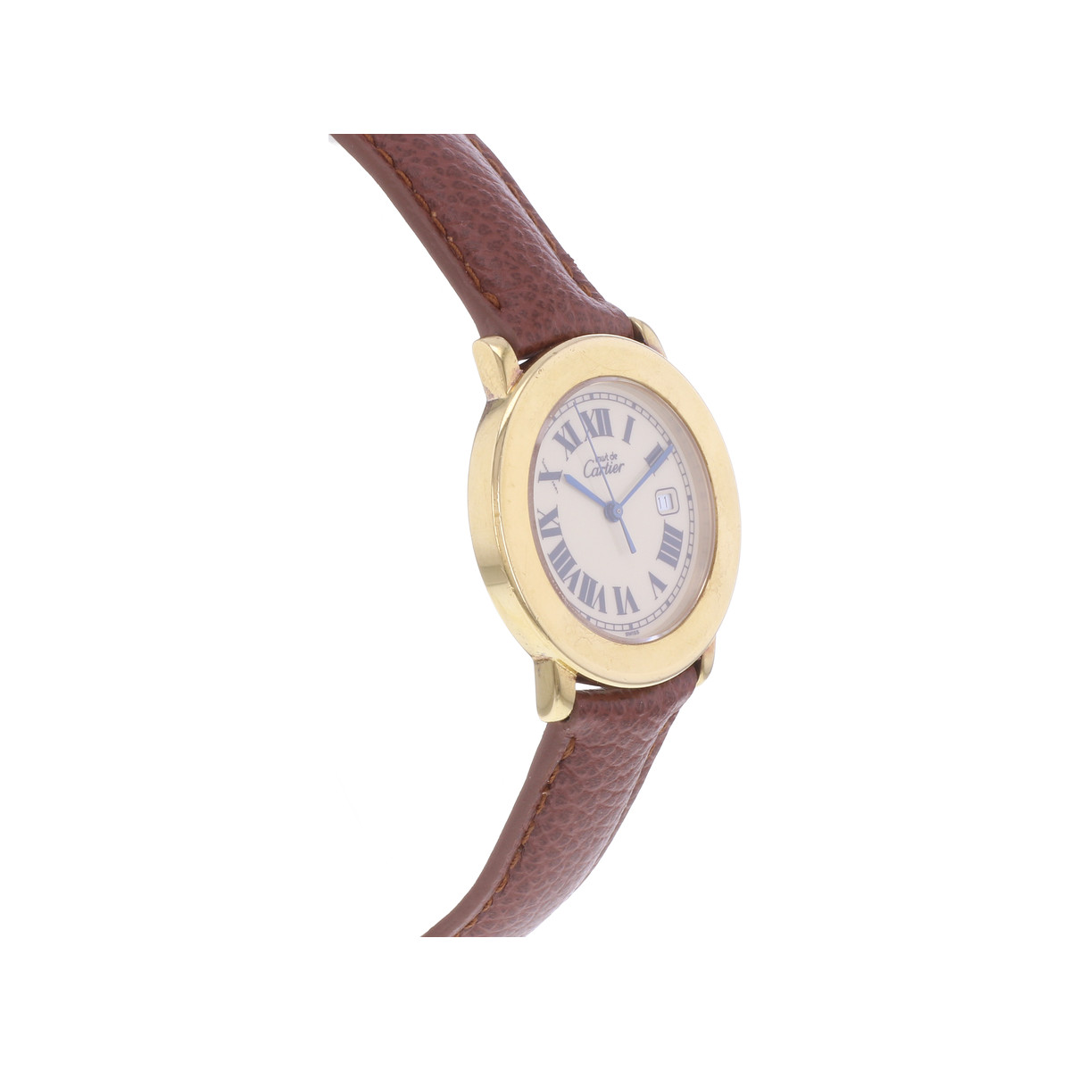 Montre d'occasion CARTIER Must 1800 femme quartz bracelet cuir cresus - vue 2