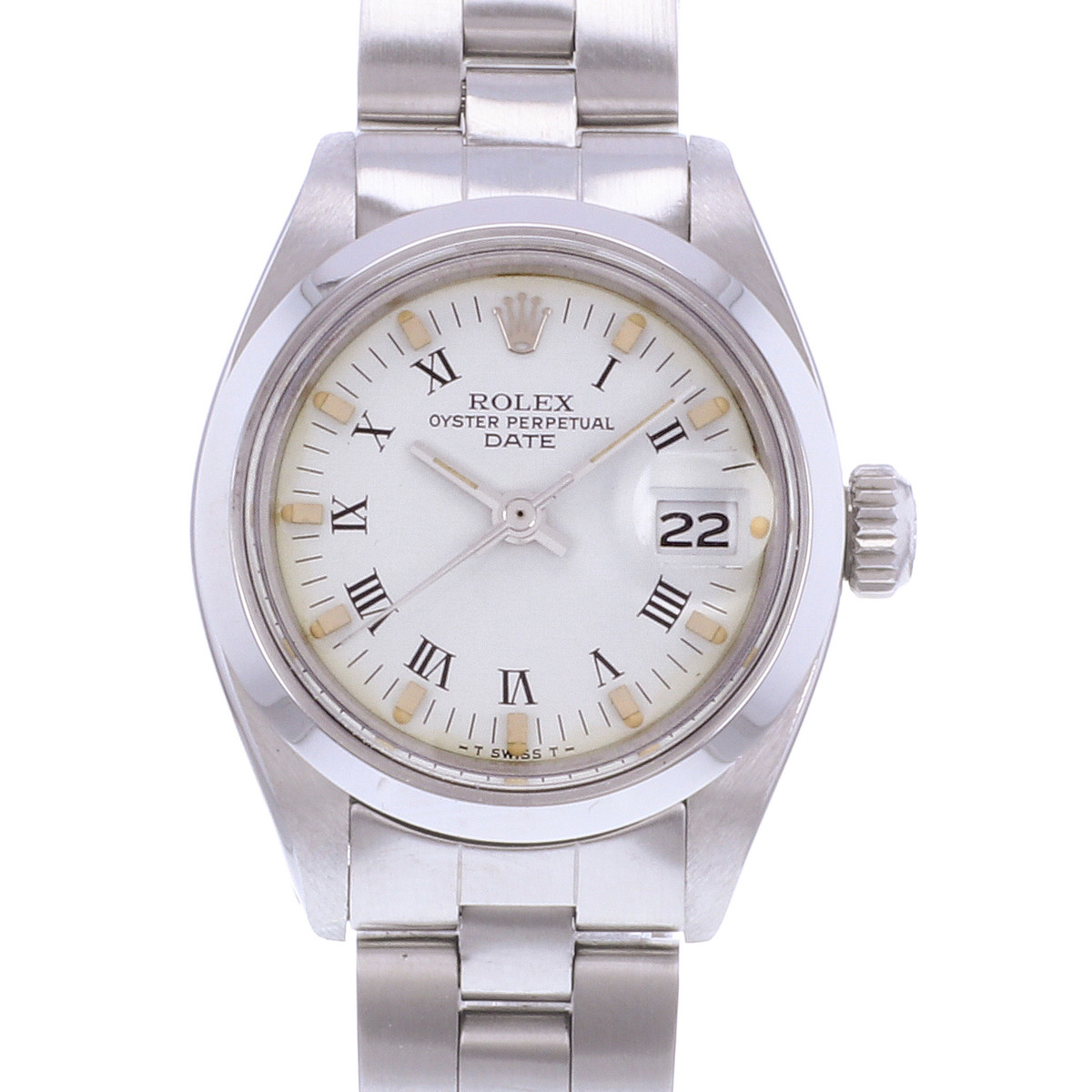 Montre d'occasion ROLEX Oyster Perpetual Date Lady femme automatique bracelet acier - vue D1
