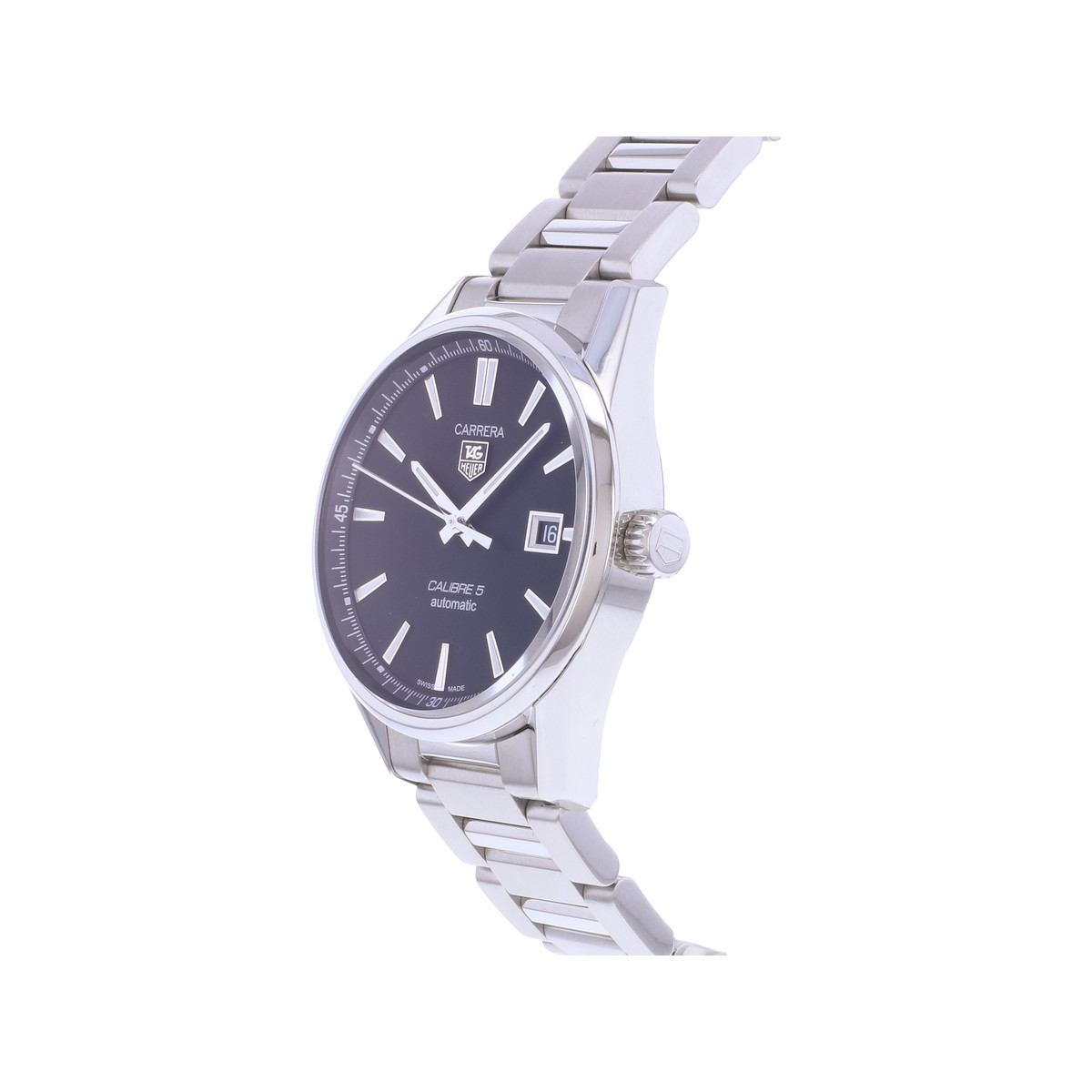 Montre d'occasion TAG HEUER Carrera Calibre 5 homme automatique bracelet acier - vue D2