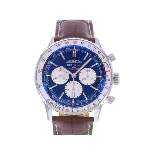Montre d'occasion BREITLING Navitimer B01 Chronograph homme mouvement automatique certifié (cosc) bracelet cuir cresus