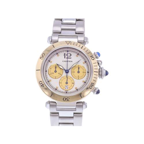Montre d'occasion CARTIER Pasha Chronographe homme quartz bracelet acier