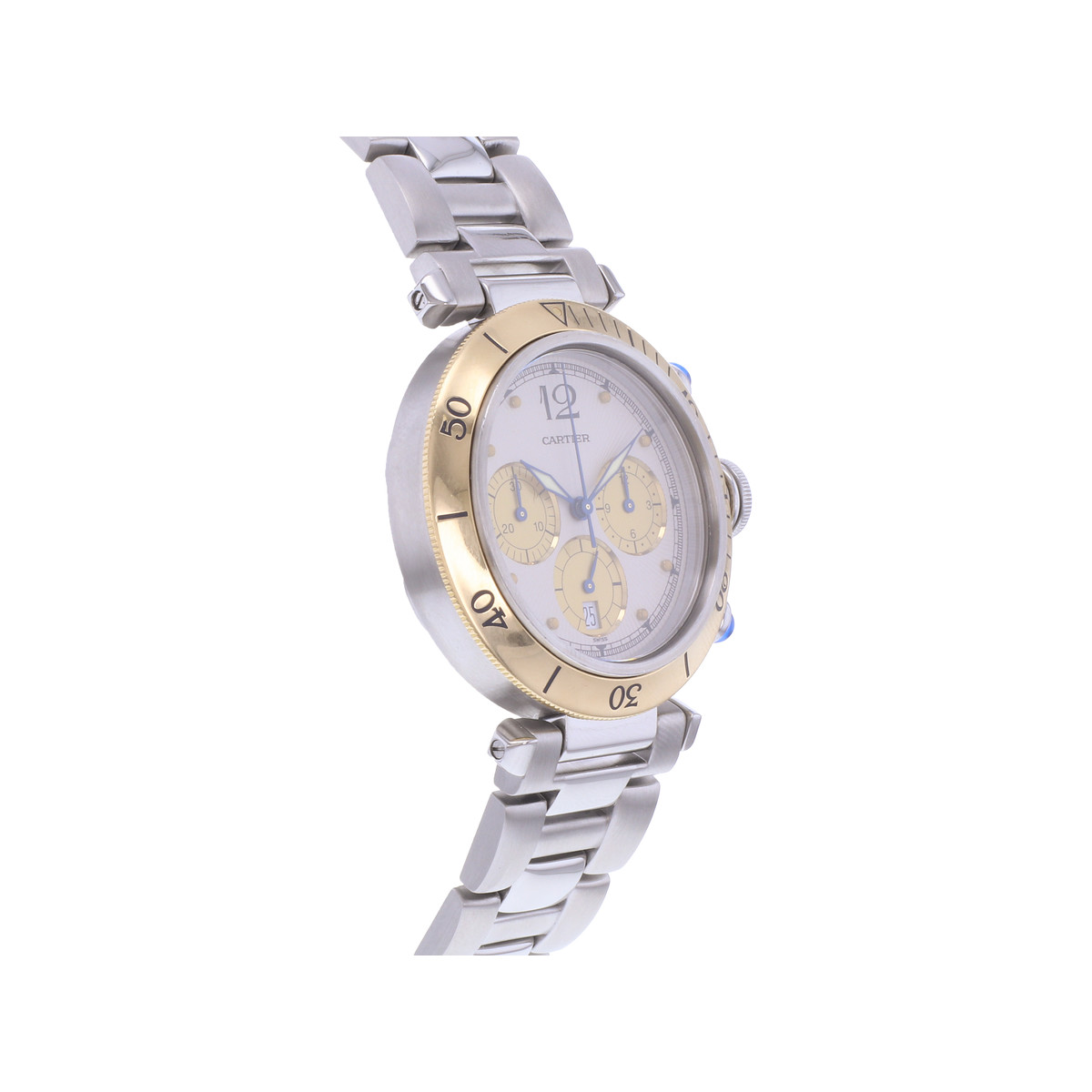 Montre d'occasion CARTIER Pasha Chronographe homme quartz bracelet acier - vue 2