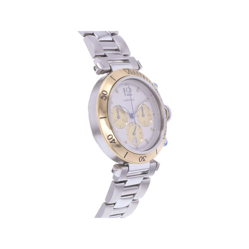 Montre d'occasion CARTIER Pasha Chronographe homme quartz bracelet acier - vue 2