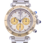Montre d'occasion CARTIER Pasha Chronographe homme quartz bracelet acier - vue D1