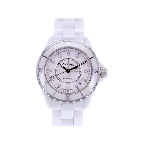 Montre d'occasion CHANEL J12 38 mm Diamants femme automatique bracelet céramique