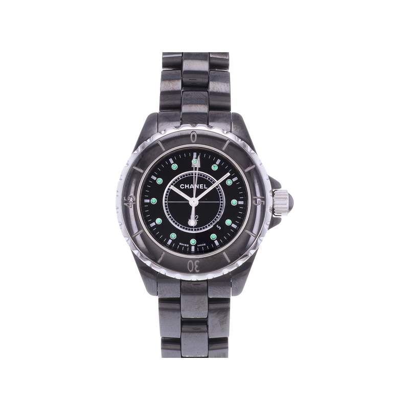 Montre d'occasion CHANEL J12 33 mm Emeraude femme quartz bracelet céramique - vue 1